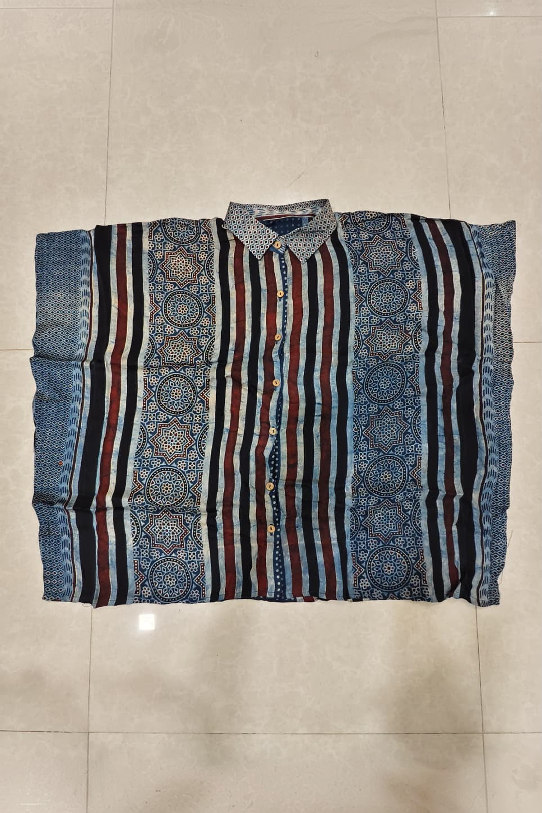 Shirt Blue Panel Stripe