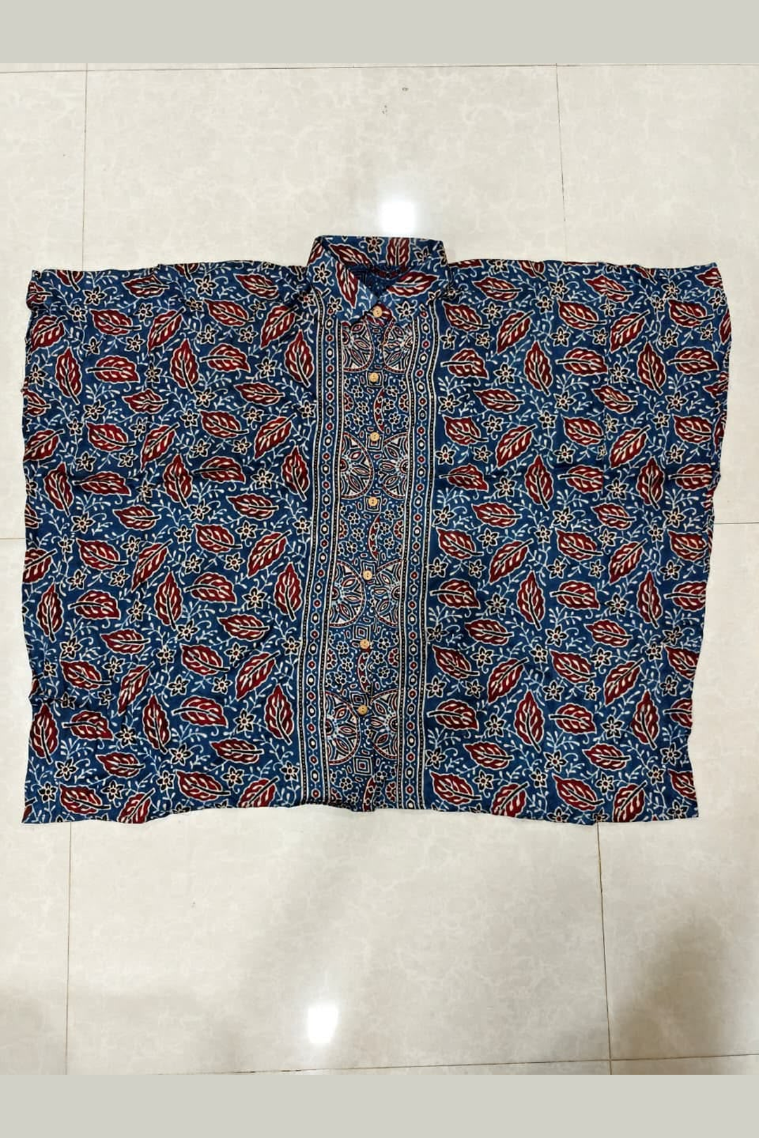 Shirt Blue Leaf