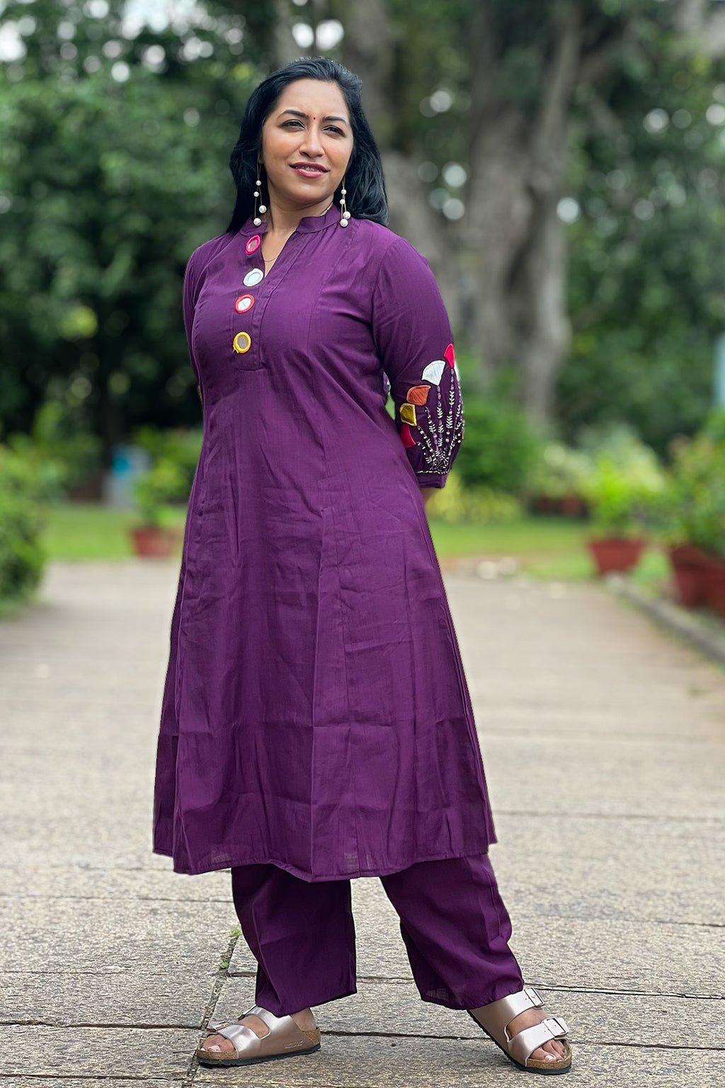 Aroha Amethyst co-ord set, styled view