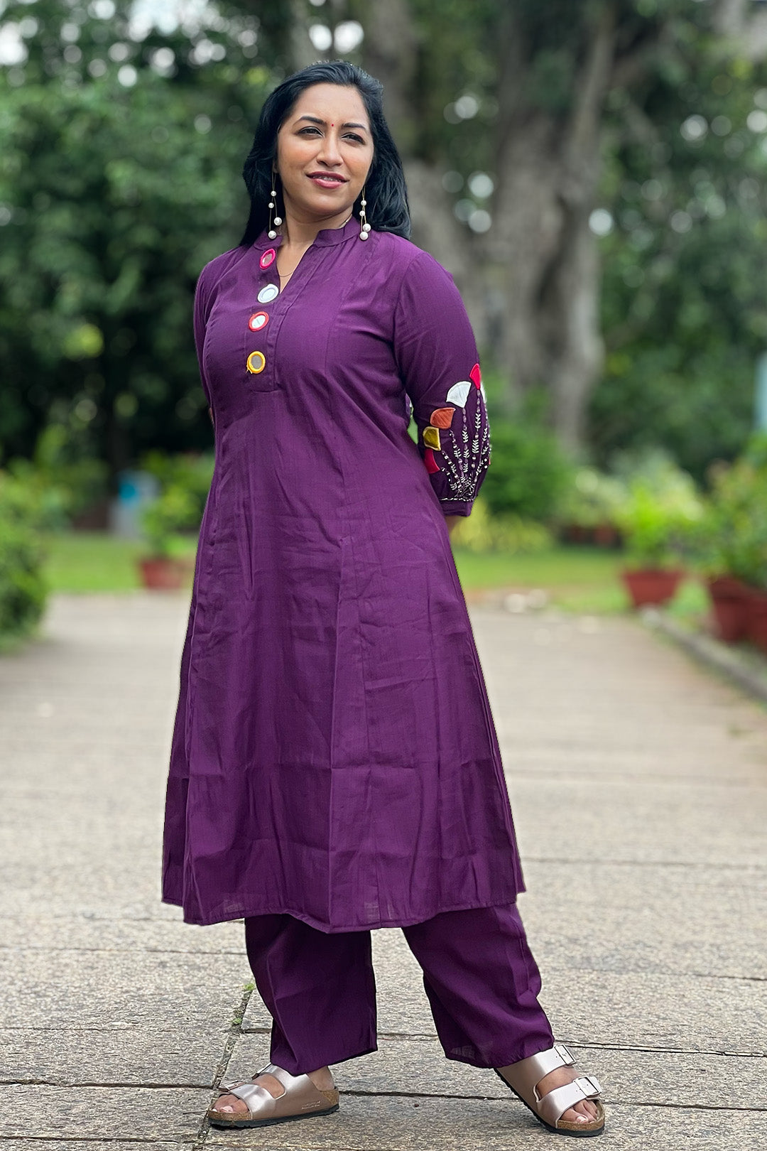Aroha Amethyst co-ord set, styled view