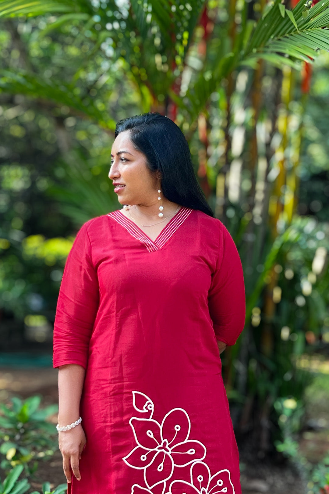 Aroha Crimson Muse co-ord set, front angle